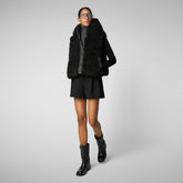 Woman's hooded vest Klara in black - Faux-Fur Woman | Save The Duck