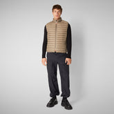 Man's quilted gilet Adam in elephant grey - W+Kids Made to match | Save The Duck