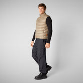 Man's quilted gilet Adam in elephant grey - W+Kids Made to match | Save The Duck