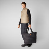 Man's quilted gilet Adam in elephant grey - W+Kids Made to match | Save The Duck