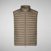 Man's quilted gilet Adam in amber orange | Save The Duck