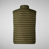 Man's quilted gilet Adam in dusty olive | Save The Duck