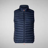 Woman's quilted vest Charlotte in navy blue | Save The Duck