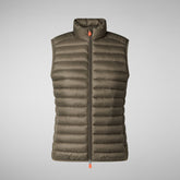 Gilet Charlotte gris boue pour femme | Save The Duck