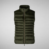 Gilet Lynn vert forêt pour femme | Save The Duck