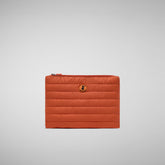 Unisex quilted pouch big Shaula in ginger orange | Save The Duck