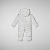 Unisex kids' hooded jumpsuit Storm in off white - Jumpsuit Baby | Save The Duck