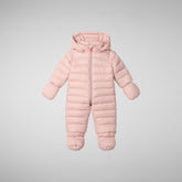 Unisex kids' hooded jumpsuit Storm in blush pink - Jumpsuit Baby | Save The Duck