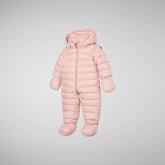 Unisex kids' hooded jumpsuit Storm in blush pink - Jumpsuit Baby | Save The Duck