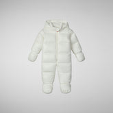 Unisex kids' hooded jumpsuit Shell in off white - Jumpsuit Baby | Save The Duck