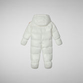 Unisex kids' hooded jumpsuit Shell in off white - Jumpsuit Baby | Save The Duck