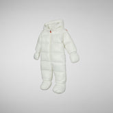 Unisex kids' hooded jumpsuit Shell in off white - Jumpsuit Baby | Save The Duck