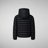 Boys' animal free puffer jacket Dony in black and ginger lining - Products | Save The Duck