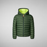 Doudoune à  capuche Dony thyme green pour garçon - GARÇON FW24 NEW IN | Save The Duck