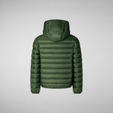 Boys' animal free puffer jacket Dony in thyme green | Save The Duck