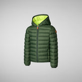 Doudoune à  capuche Dony thyme green pour garçon - GARÇON FW24 NEW IN | Save The Duck