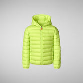 PIUMINO ANIMAL FREE BAMBINO DONY VERDE LIME - NEW IN BAMBINO FW24 | Save The Duck