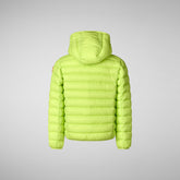 Doudoune à  capuche Dony vert citron pour garçon - GARÇON FW24 NEW IN | Save The Duck