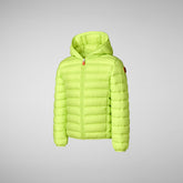 Doudoune à  capuche Dony vert citron pour garçon - GARÇON FW24 NEW IN | Save The Duck