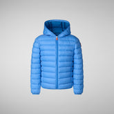 Boys' animal free puffer jacket Dony in cerulean blue | Save The Duck