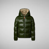 PIUMINO ANIMAL FREE BAMBINO ARTIE VERDE BOSCO - NEW IN BAMBINO FW24 | Save The Duck