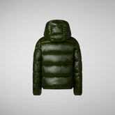 Boys' animal free puffer jacket Artie in pine green | Save The Duck