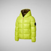 Doudoune à  capuche Artie vert citron pour garçon - GARÇON FW24 NEW IN | Save The Duck