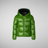 Boys' animal free puffer jacket Artie in grass green | Save The Duck