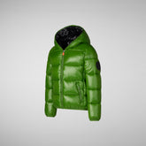 Boys' animal free puffer jacket Artie in grass green | Save The Duck