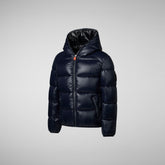 Boys' animal free puffer jacket Artie in blue black - BOY FW24 NEW IN | Save The Duck