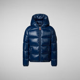 Boys' animal free puffer jacket Artie in ink blue - Products | Save The Duck