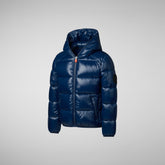 Boys' animal free puffer jacket Artie in ink blue - Products | Save The Duck