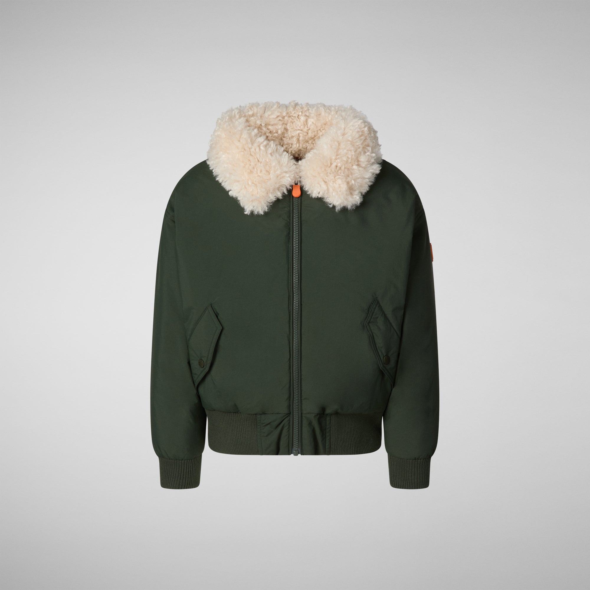 Save the duck GIACCA BOMBER DRAVEN IN LAND GREEN