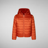 Girls' hooded reversible jacket Chloe in maple orange - Girls | Save The Duck