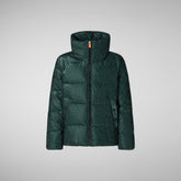 Girls' stand up collar puffy jacket quily in land green | Save The Duck