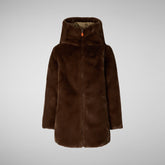 Animal-free Mädchen-Steppjacke Flora in teddy brown | Save The Duck