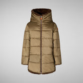 Animal-free Mädchen-Steppjacke Flora in teddy brown | Save The Duck