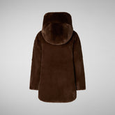 Animal-free Mädchen-Steppjacke Flora in teddy brown | Save The Duck