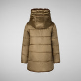 Animal-free Mädchen-Steppjacke Flora in teddy brown | Save The Duck