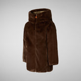 Animal-free Mädchen-Steppjacke Flora in teddy brown | Save The Duck