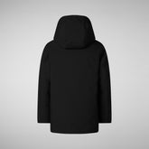 PARKA CON CAPPUCCIO BAMBINO ALBI NERO | Save The Duck