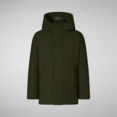 Boys' hooded parka Albi in land green | Save The Duck