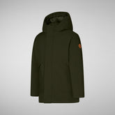 Jungenparka mit kapuze Albi in land green | Save The Duck