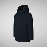 PARKA CON CAPPUCCIO BAMBINO ALBI BLU NERO - NEW IN BAMBINO FW24 | Save The Duck