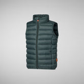 GILET UNISEX BAMBINO ANDY IN GREEN NERO - NEW IN BAMBINO FW24 | Save The Duck