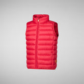 Gilet Andy rouge foncé pour enfant - Fille | Save The Duck