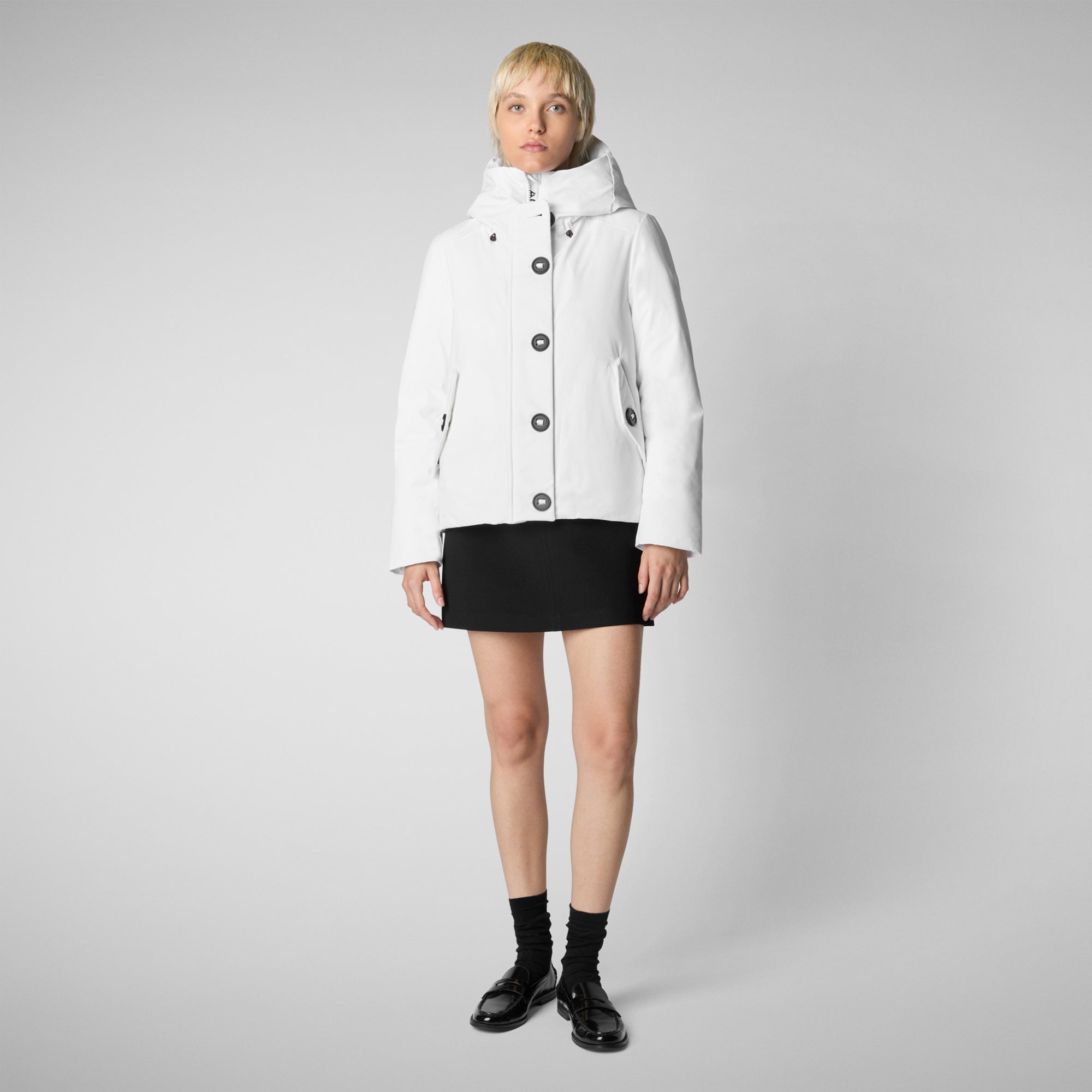 Save the duck PARKA DONNA CON CAPPUCCIO SHANON WHITE