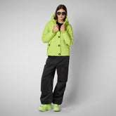 Parka à capuche Shanon vert citron pour femme | Save The Duck