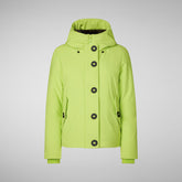 Parka à capuche Shanon vert citron pour femme | Save The Duck