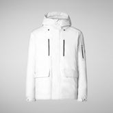 Man's hooded parka Hiram in white | Save The Duck